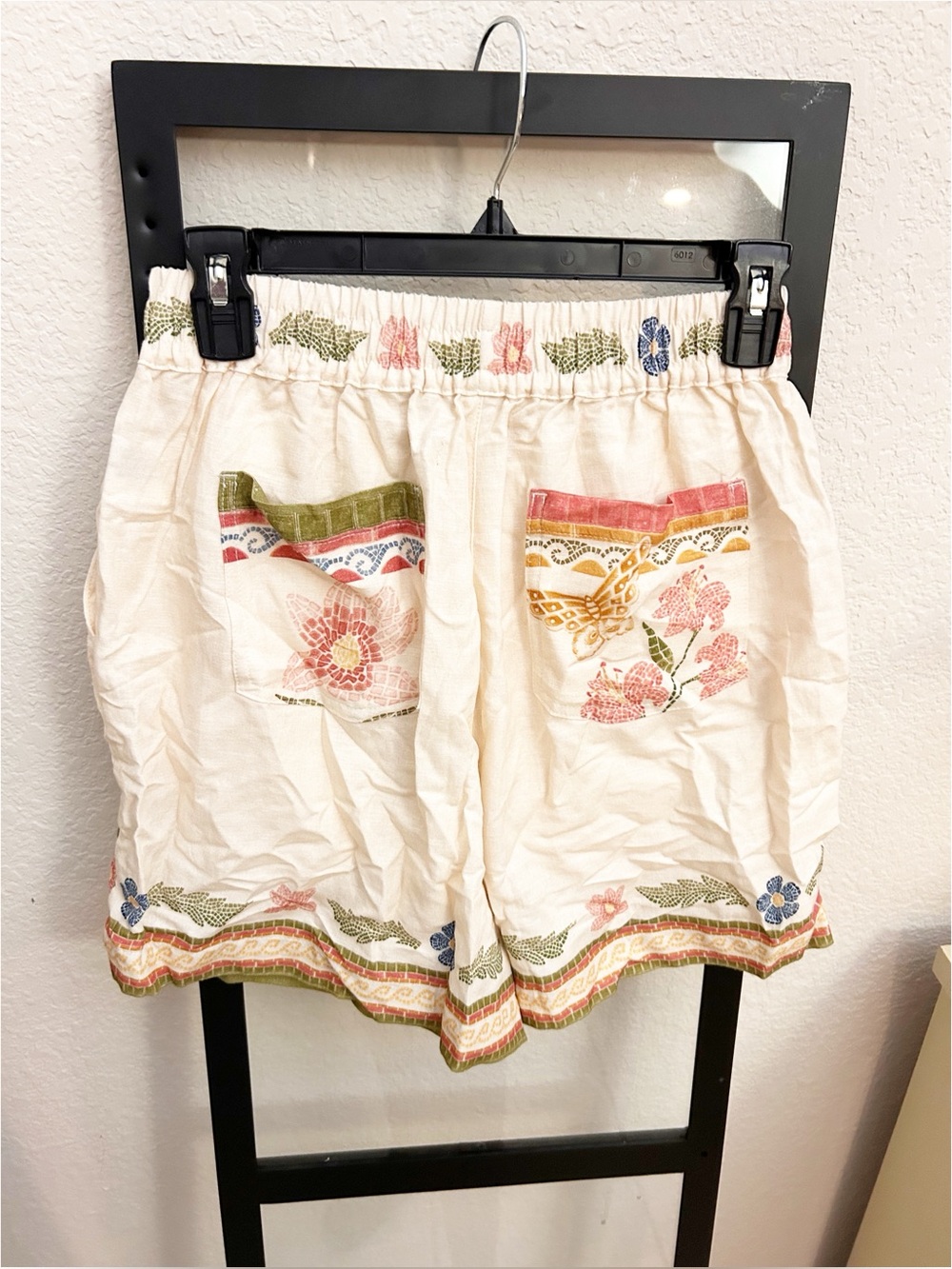 NWT Agua Bendita Watts Linen Blend Shorts Butterfly Floral Anthropologie - Picture 6 of 7
